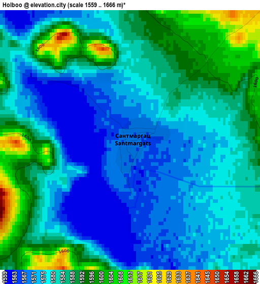 Holboo elevation map