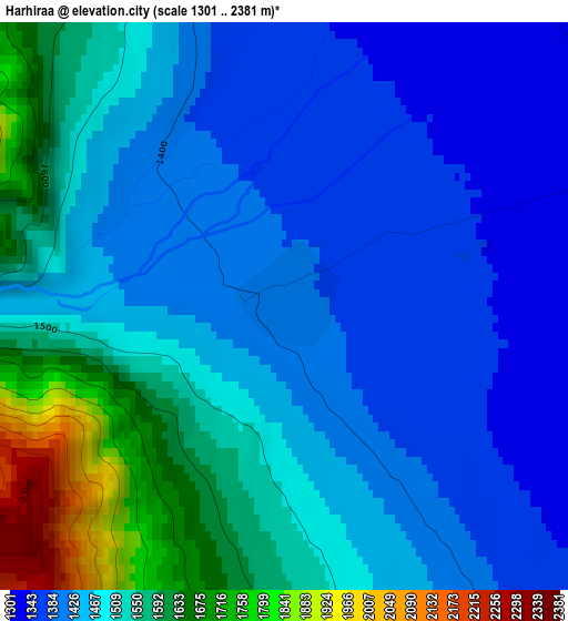 Harhiraa elevation map