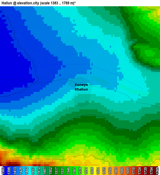 Haliun elevation map