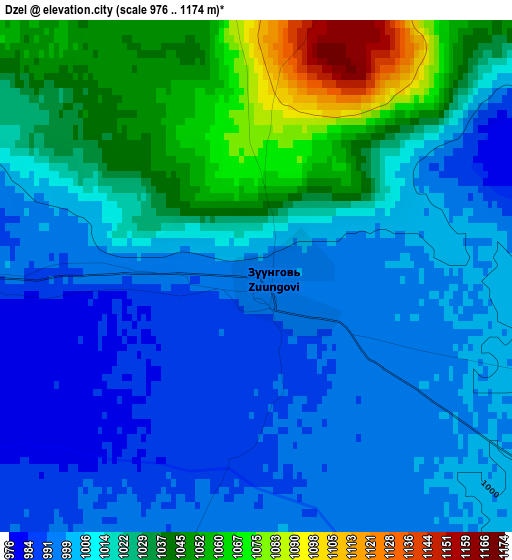 Dzel elevation map