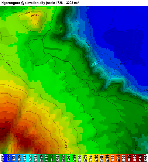 Ngorongoro elevation map
