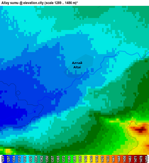 Altay sumu elevation map