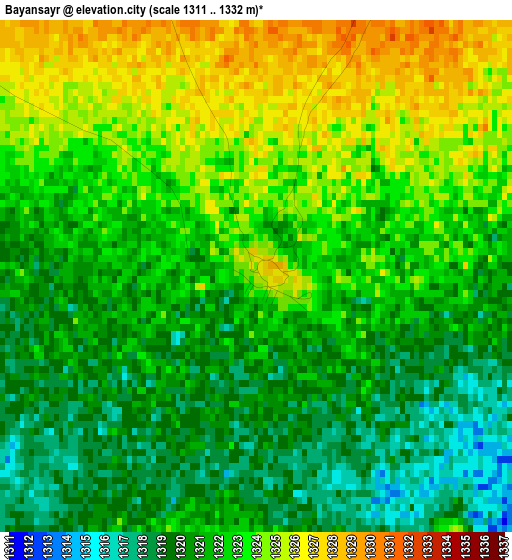 Bayansayr elevation map