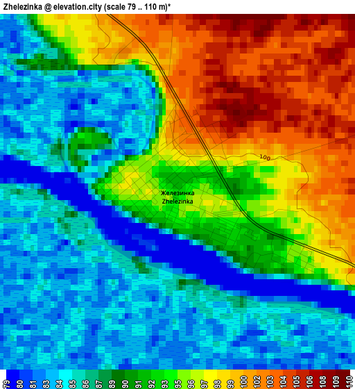 Zhelezinka elevation map