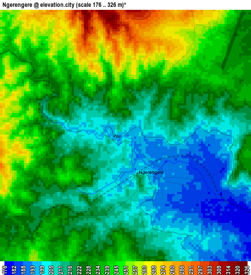 Ngerengere elevation map