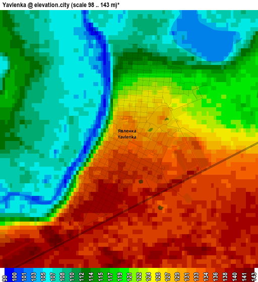 Yavlenka elevation map