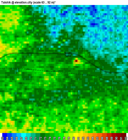 Talshik elevation map