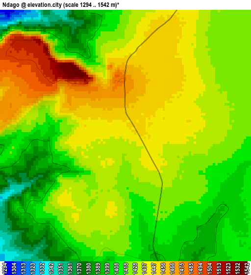 Ndago elevation map