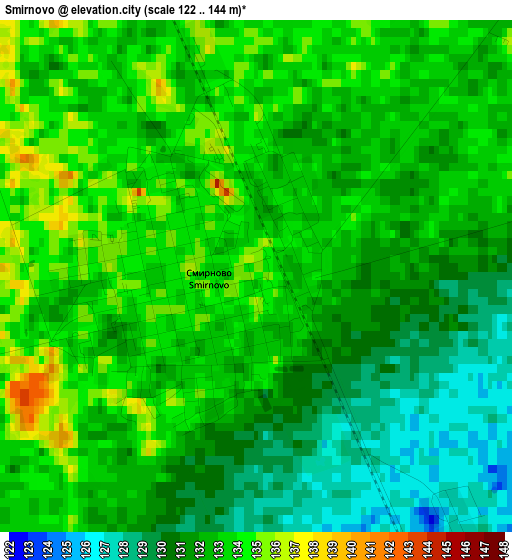 Smirnovo elevation map