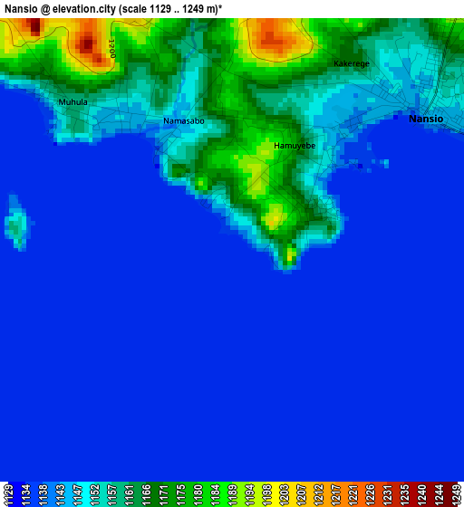 Nansio elevation map