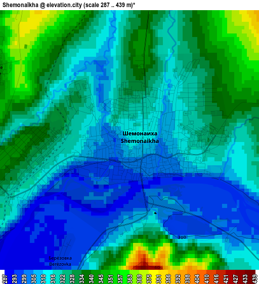 Shemonaīkha elevation map