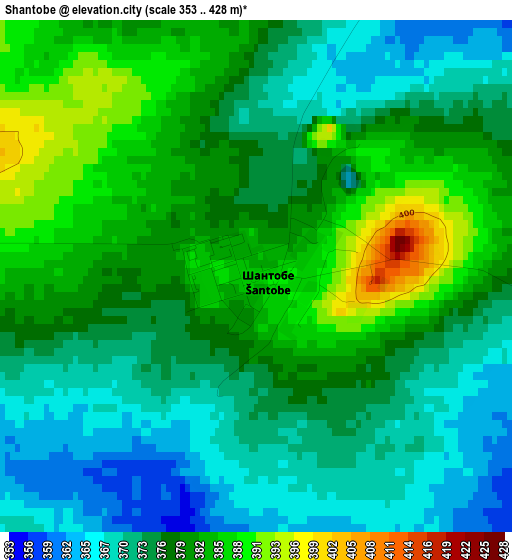 Shantobe elevation map