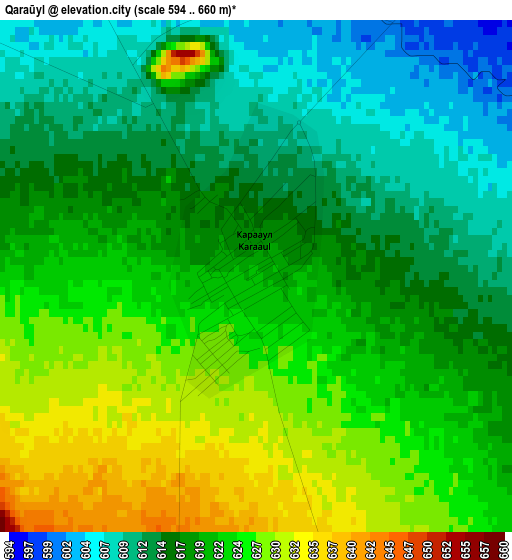 Qaraūyl elevation map