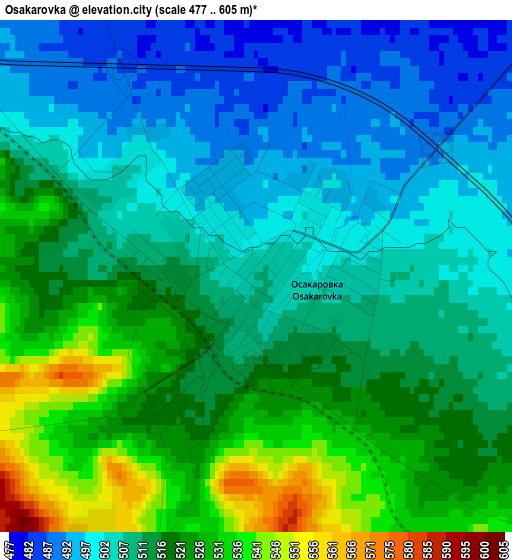 Osakarovka elevation map