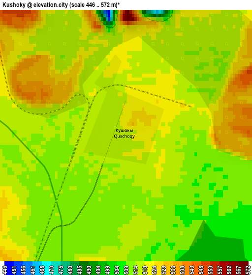 Kushoky elevation map