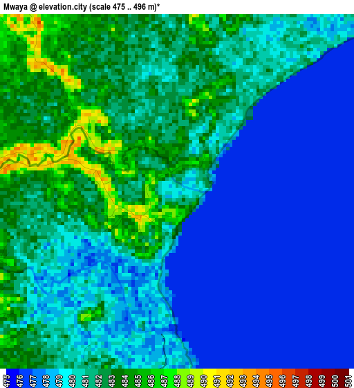 Mwaya elevation map