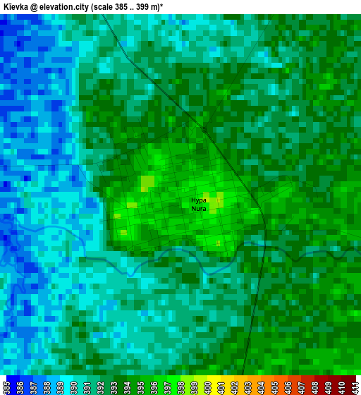 Kīevka elevation map