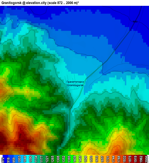 Granitogorsk elevation map