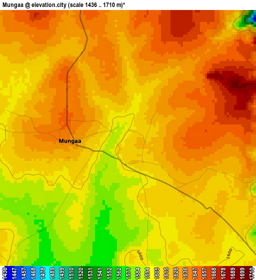 Mungaa elevation map