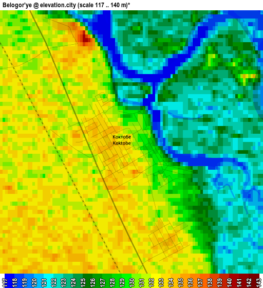 Belogor’ye elevation map