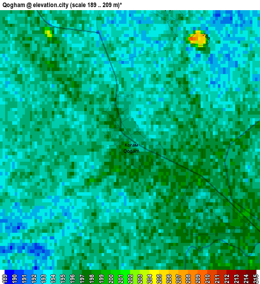 Qogham elevation map