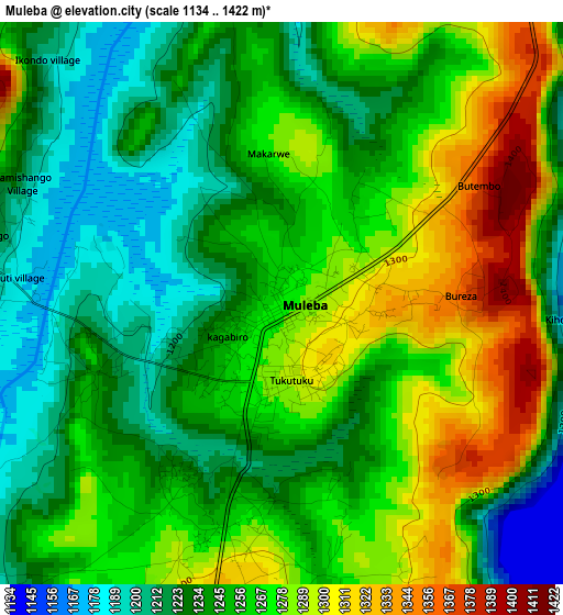 Muleba elevation map