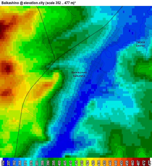 Balkashino elevation map