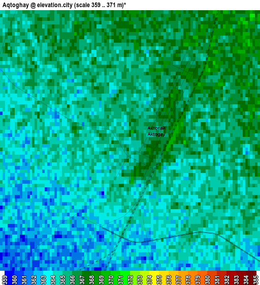 Aqtoghay elevation map