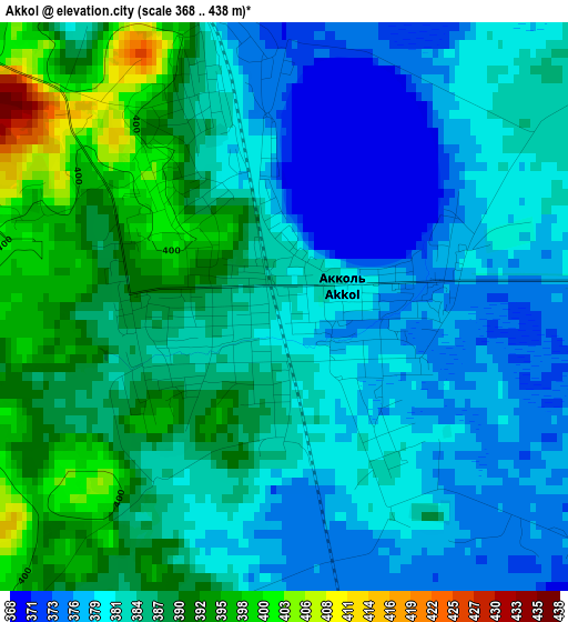 Akkol elevation map