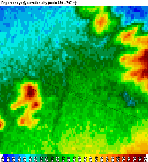 Prigorodnoye elevation map