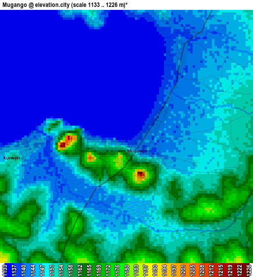 Mugango elevation map