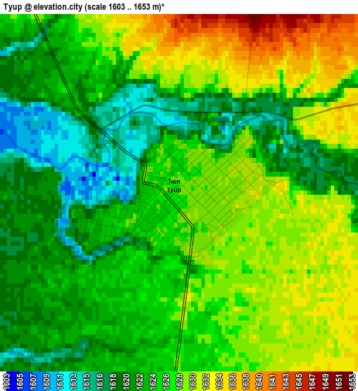 Tyup elevation map