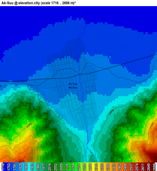 Ak-Suu elevation map