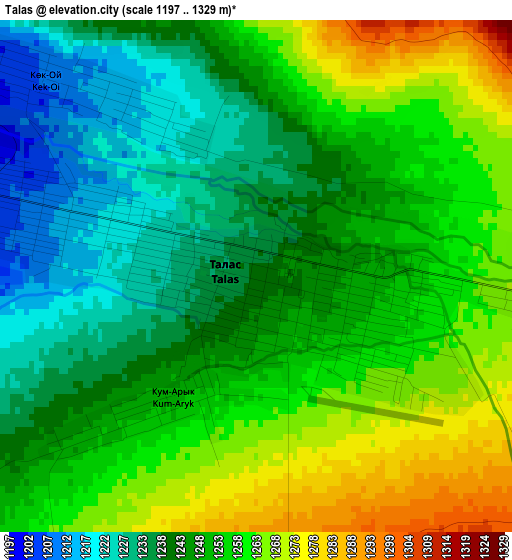 Talas elevation map