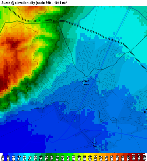 Suzak elevation map