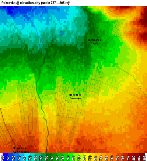 Pokrovka elevation map