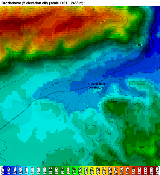 Orozbekovo elevation map