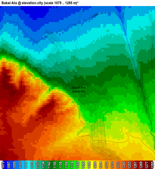 Bakai-Ata elevation map