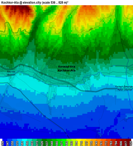 Kochkor-Ata elevation map