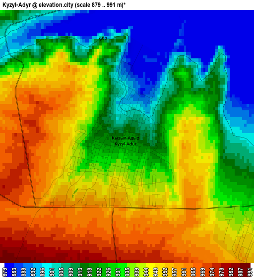 Kyzyl-Adyr elevation map