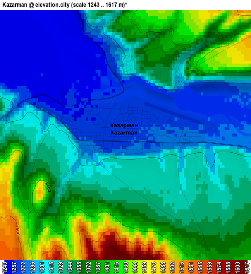 Kazarman elevation map