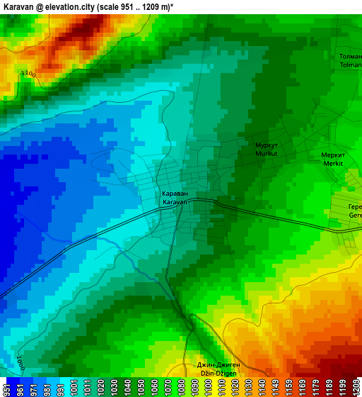 Karavan elevation map