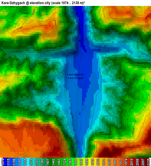 Kara-Dzhygach elevation map