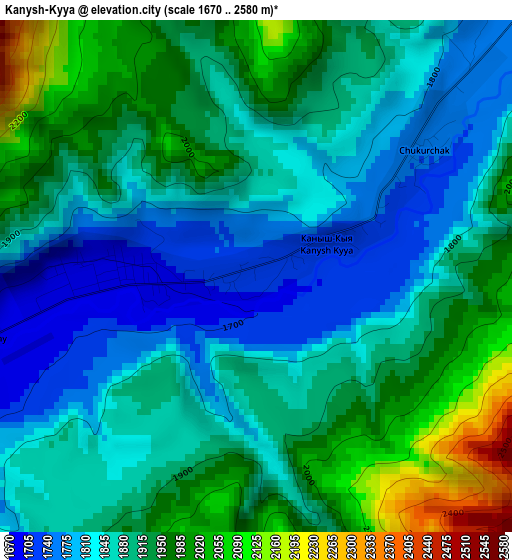 Kanysh-Kyya elevation map