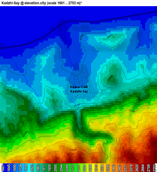 Kadzhi-Say elevation map