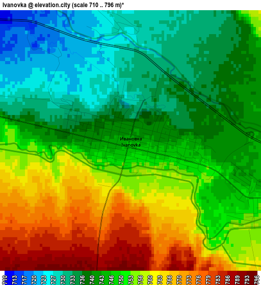 Ivanovka elevation map