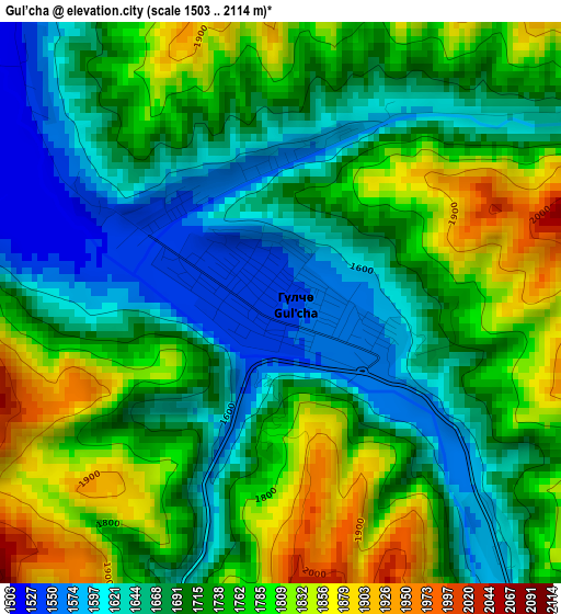 Gul’cha elevation map