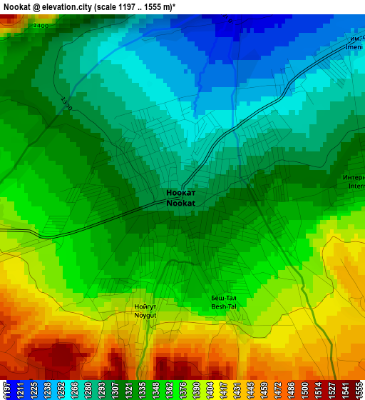 Nookat elevation map