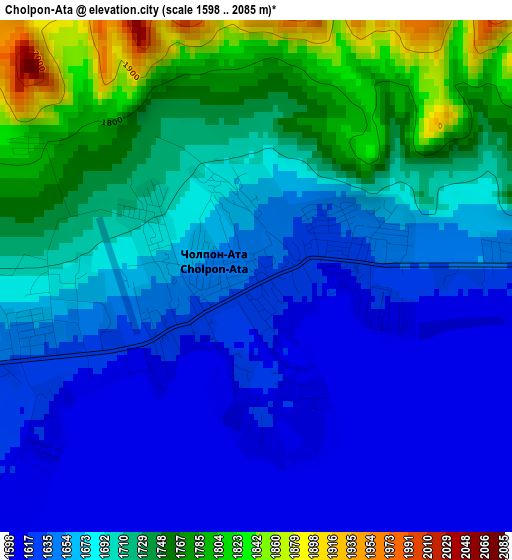 Cholpon-Ata elevation map