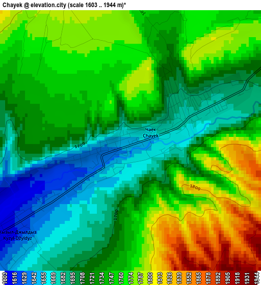 Chayek elevation map